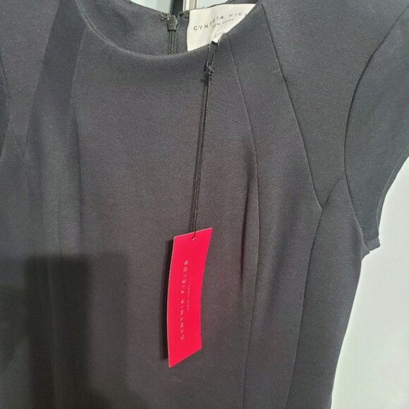 NWT Cynthia Fields New York Double Knit Sheath Dress Sz 2 Charcoal Rare - Picture 8 of 10